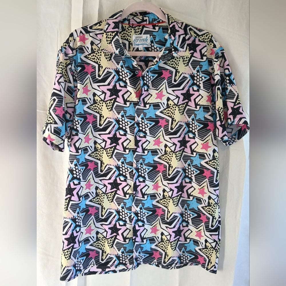 Multicolor Star Pattern Men's Shirt